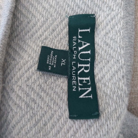 Ralph Lauren chevron chunky knit sweater dress bell long sleeves XL gray midi - Picture 12 of 13